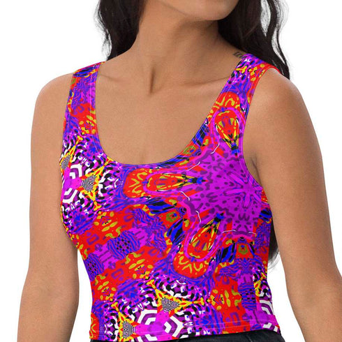 Psychedelic Crop Top in Berry
